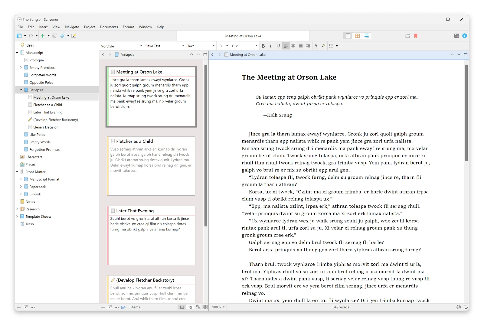 Scrivener UI