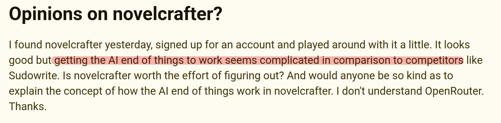 User Review: Complicated interface.