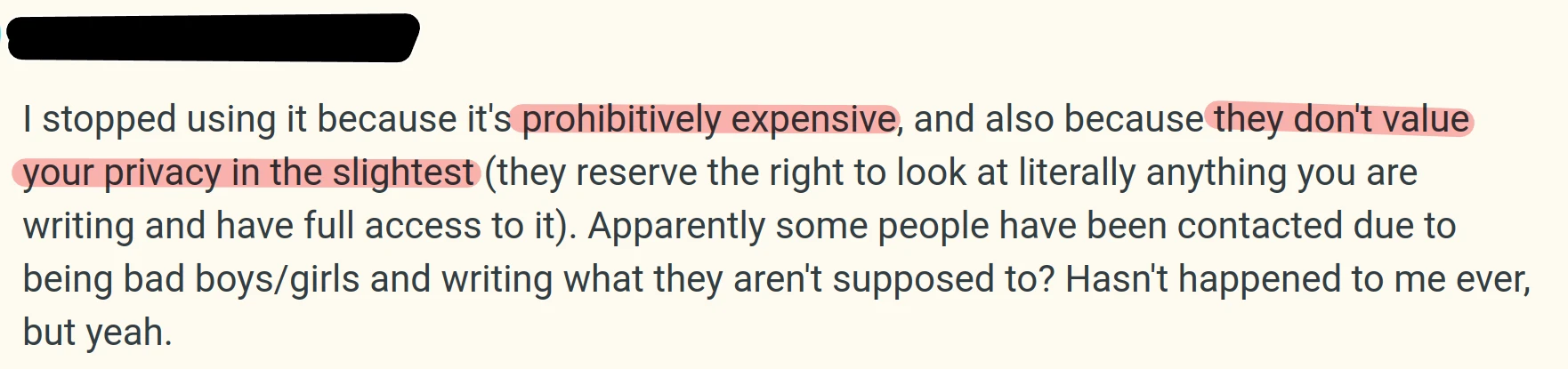 User Review: Sudowrite is prohibitively expensive and has questionable privacy practices.