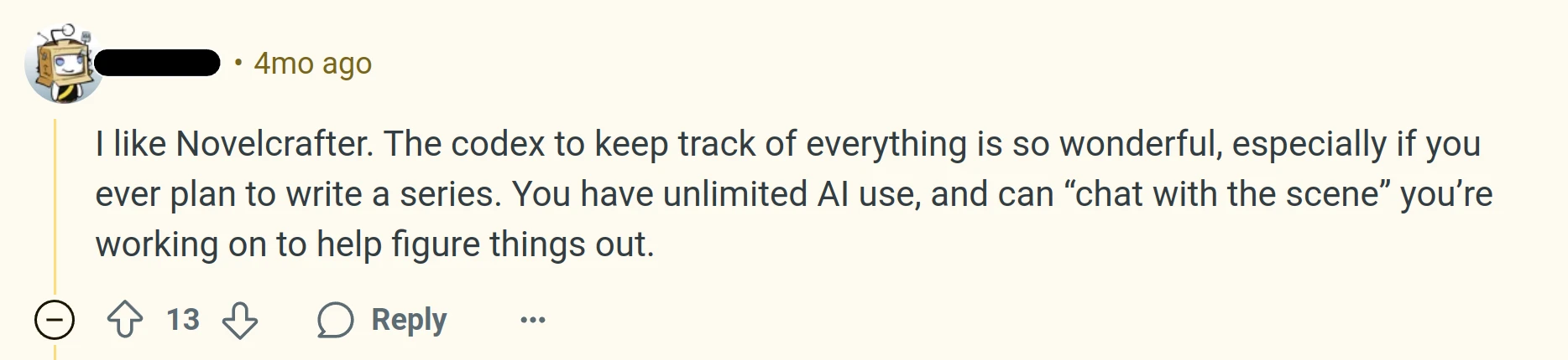 User Review: User likes the Codex.